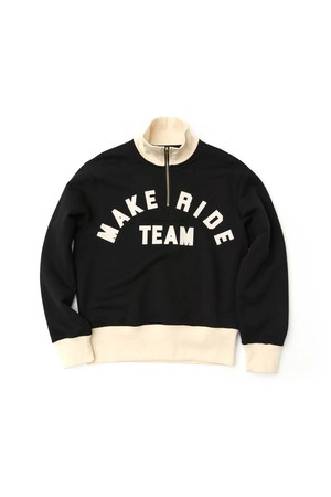 레터링 스웨트 하프집업_BLACK