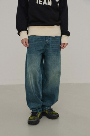 하프밴딩 데님 팬츠_BLUE