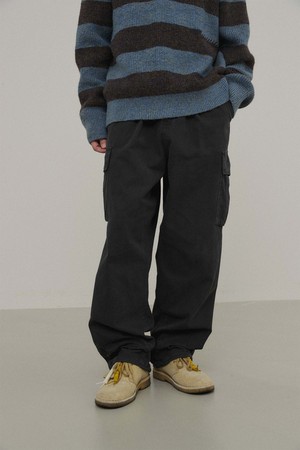 워시드 밴딩 카고팬츠_BLACK