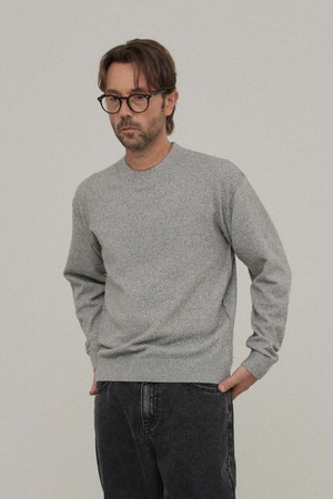 미니멀 크루넥 니트_GREY