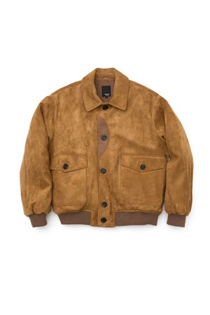 스웨이드 라이크 카라 블루종_BROWN