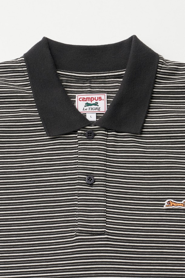 **Multi-stripe 폴로 티셔츠(블랙)**는 남성용 상의로, 데일리룩에 활용하기 좋은 아이템입니다. 봄, 여름 시즌에 적합하며, 캐주얼 및 베이직 스타일을 연출할 수 있습니다. 세미 루즈핏의 레귤러 기장으로 편안하게 착용 가능하며, 블랙 컬러 바탕에 스트라이프 패턴이 돋보입니다. 면 소재로 제작되어 탄탄한 촉감을 선사하며, 헤링본 테이프 마감과 가슴 로고 자수 와펜, 르티그레 레터링 로고 단추로 포인트를 더했습니다. 산책룩, 카페룩과 같은 TPO에 잘 어울리며, 캐주얼, 클래식, 미니멀 스타일을 선호하는 분들께 추천합니다.
