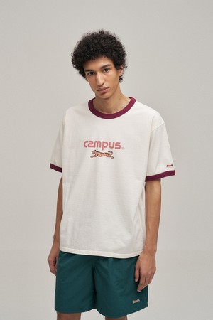 Campus Overdyed ringer T-shirt (Eggshell)