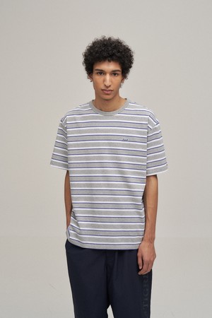 Multi Stripe Half T-shirt (Heather Gray)