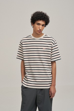 Multi Stripe Half T-shirt (Ecru)