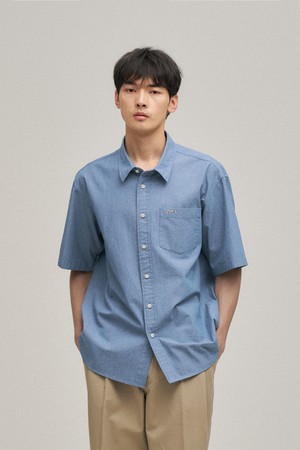 Oxford Short Sleeve Shirt (Mid Blue)