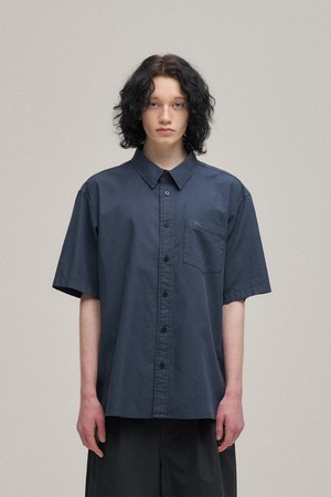 Oxford Short Sleeve Shirt (Navy)
