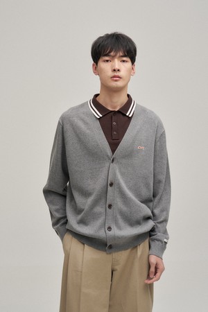 Classic V-neck cardigan (Heather Gray)