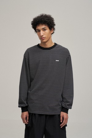 Stripe longsleeve T-shirt (Black)