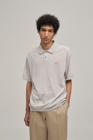 Tropical polo knit Pullover (Mid Gray)