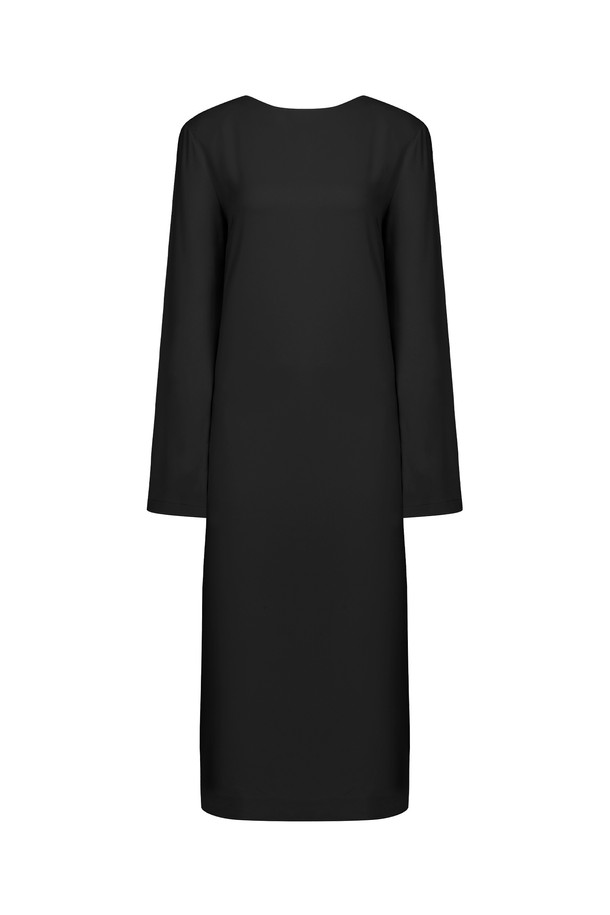 RENEJ - 긴소매 원피스 - Boat Neck Midi Dress