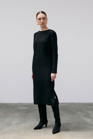 Boat Neck Midi Dress