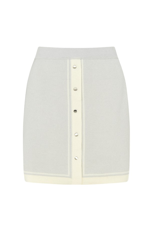 RENEJ - 미니스커트 - Jacquard Button Short Skirt