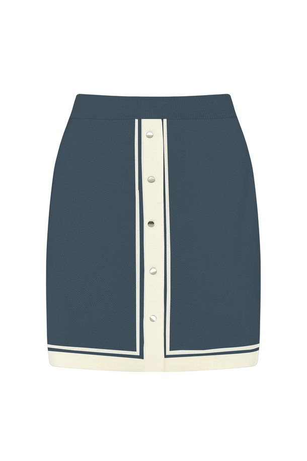 RENEJ - 미니스커트 - Jacquard Button Short Skirt