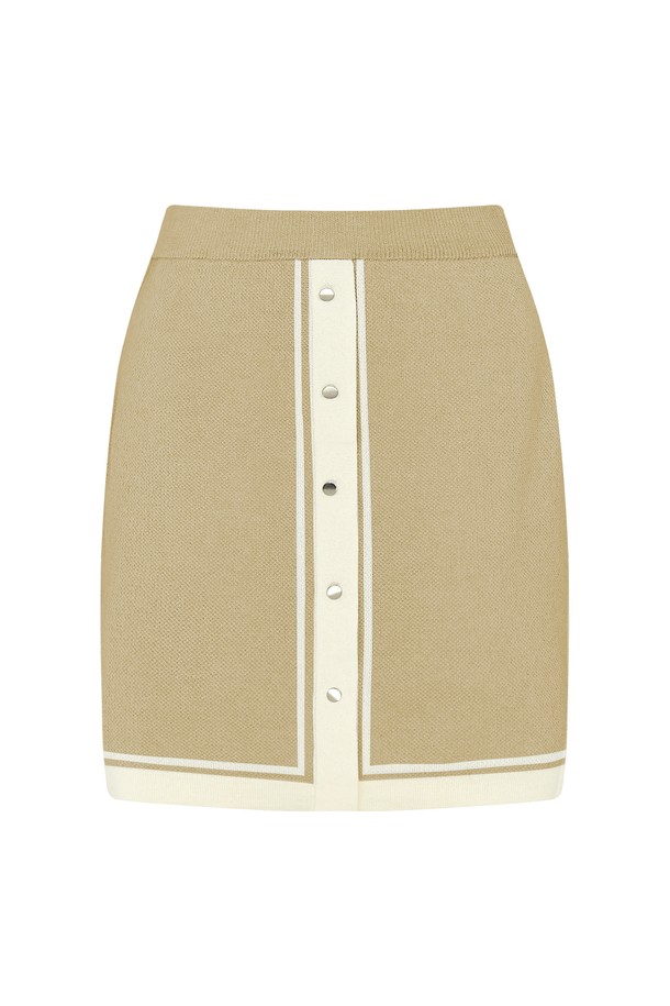 RENEJ - 미니스커트 - Jacquard Button Short Skirt