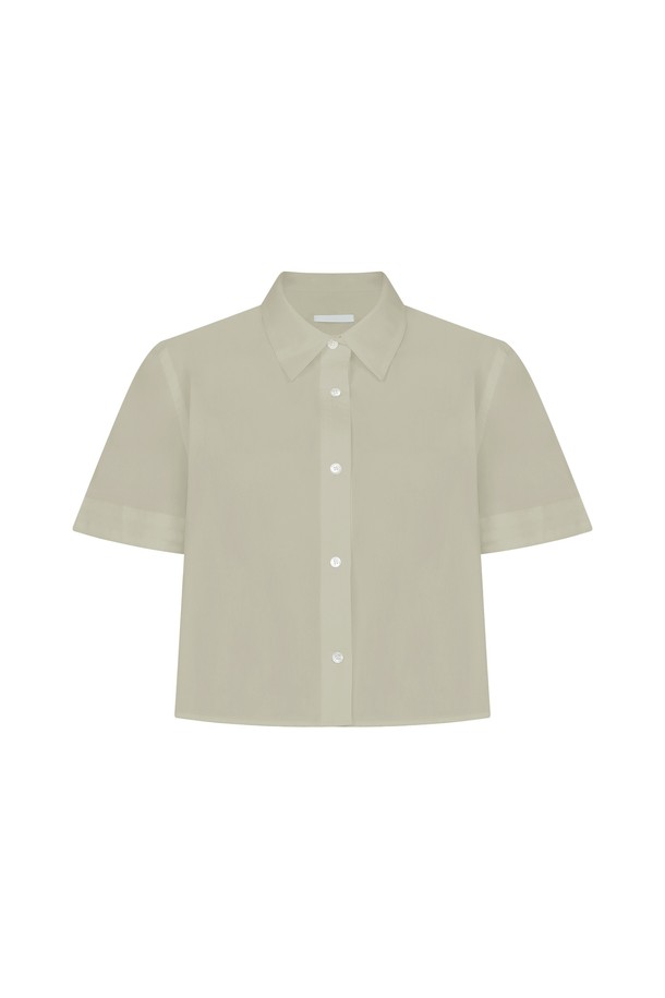 RENEJ - 셔츠 - Crop Half Sleeve Shirt