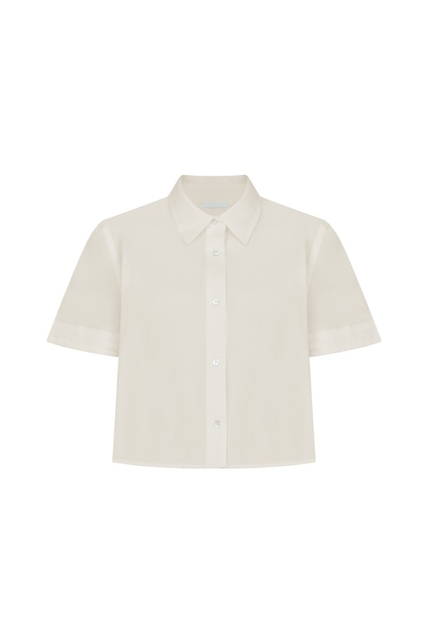 RENEJ - 셔츠 - Crop Half Sleeve Shirt