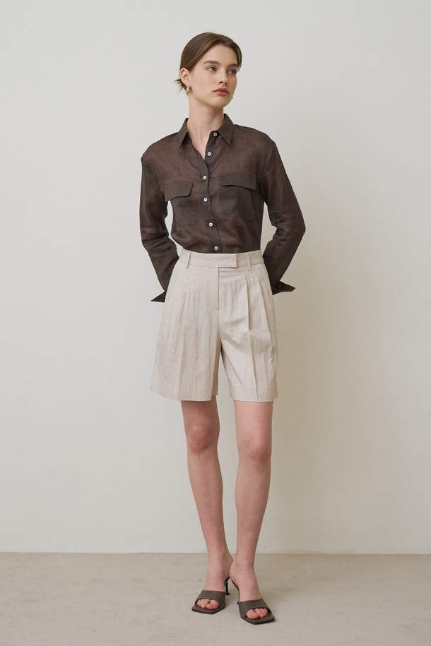 RENEJ - 셔츠 - Linen Pocket Shirt