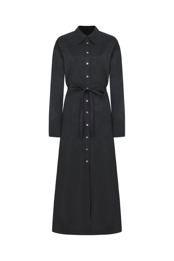 RENEJ - 긴소매 원피스 - Button-up Collar Shirt dress