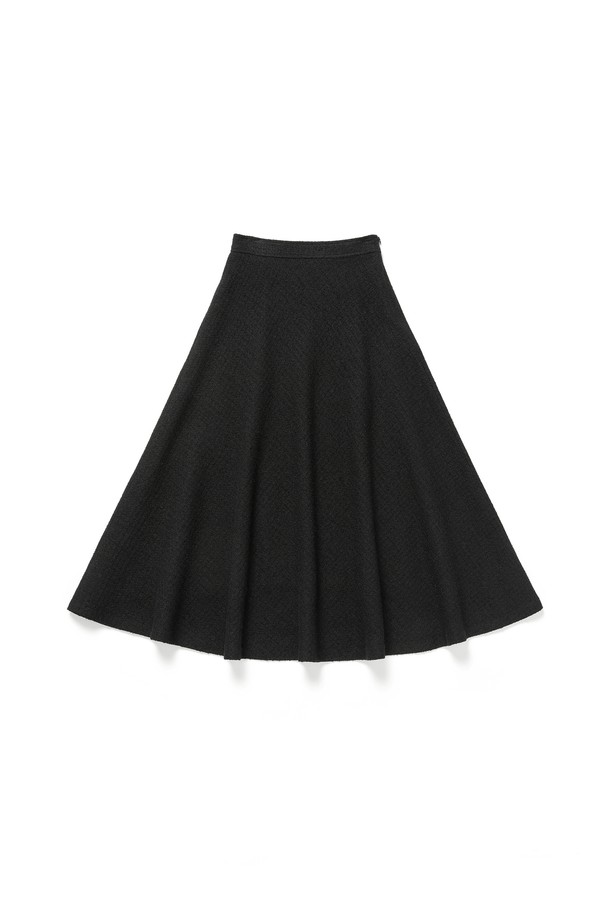 RENEJ - 롱스커트 - Tweed Pleated Long Skirt