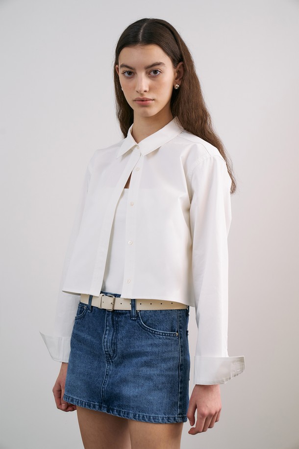 RENEJ - 셔츠 - Cotton Crop Shirt(23SS)