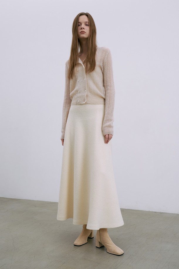 RENEJ - 롱스커트 - Tweed Pleated Long Skirt