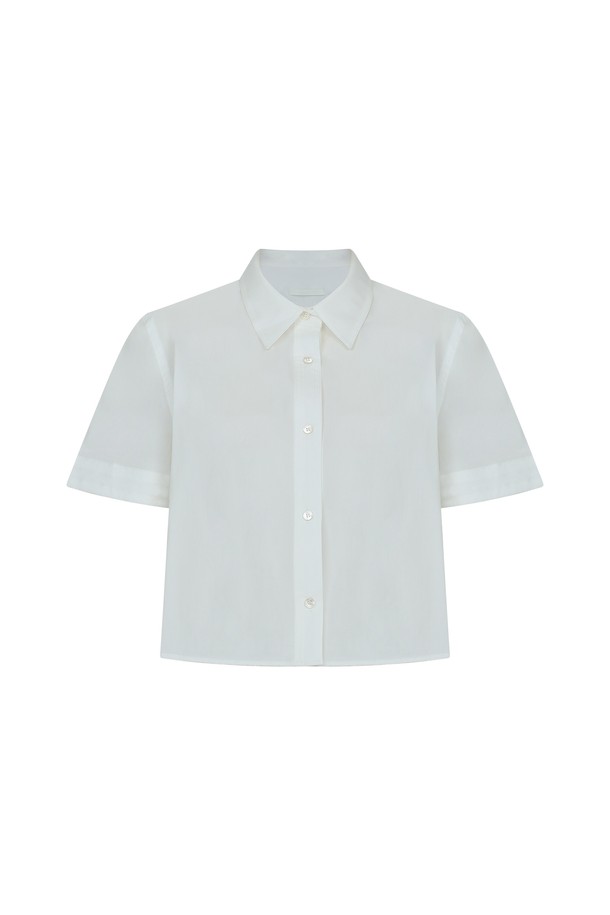 RENEJ - 셔츠 - Crop Half Sleeve Shirt