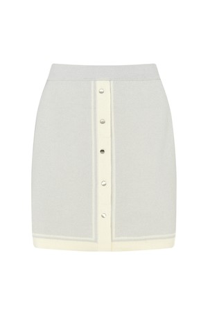 Jacquard Button Short Skirt