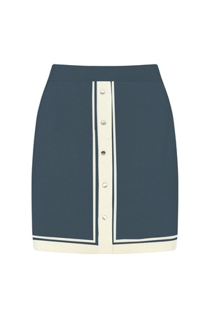 Jacquard Button Short Skirt