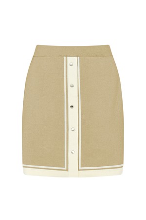 Jacquard Button Short Skirt