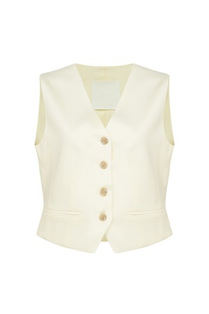 Solid Button Vest