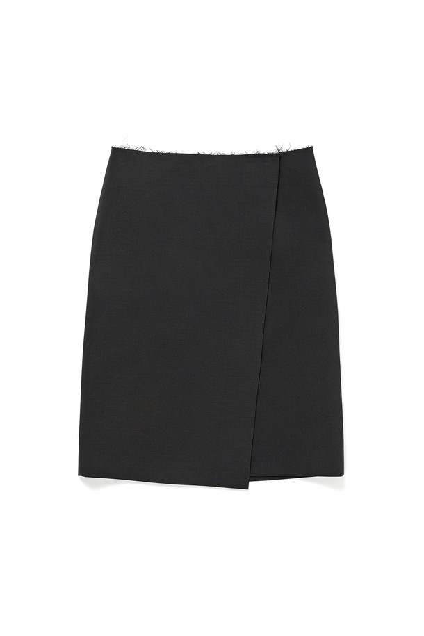 RENEJ - 미디스커트 - Unbalanced Slit Wrap Skirt