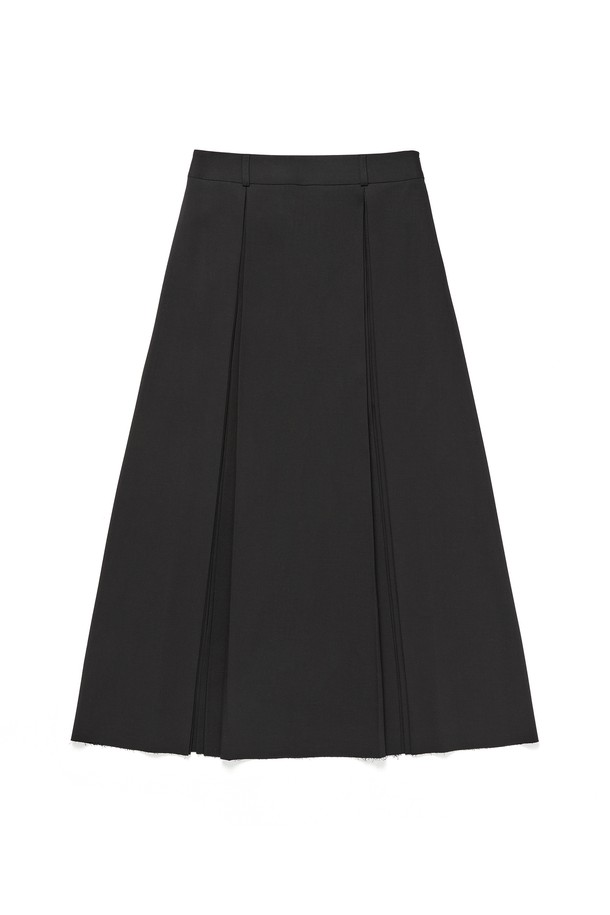 RENEJ - 롱스커트 - Pleated Flair Long Skirt