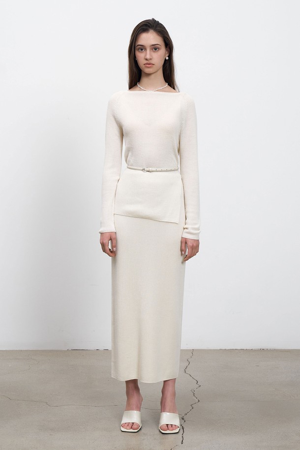 RENEJ - 롱스커트 - Wholegarment Golgi Slit Skirt