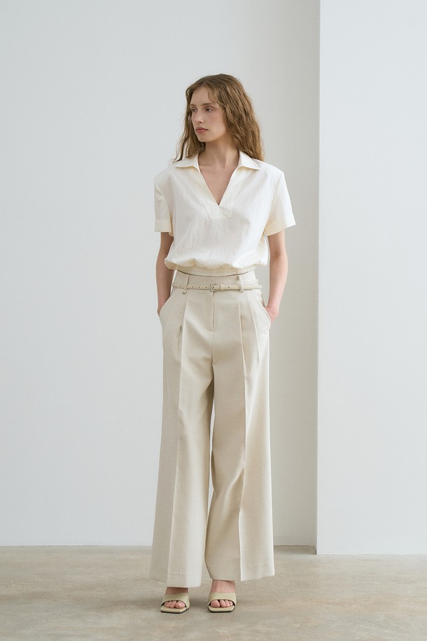 RENEJ - 롱/미디팬츠 - Classic Linen Wide Pants