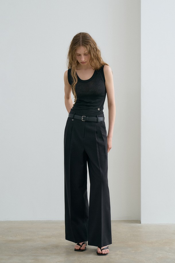 RENEJ - 롱/미디팬츠 - Classic Linen Wide Pants