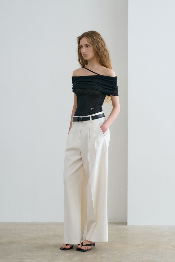 RENEJ - 롱/미디팬츠 - Classic Linen Wide Pants