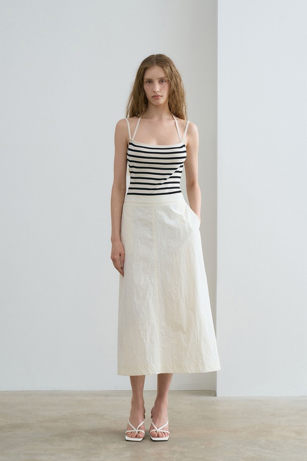 RENEJ - 롱스커트 - Back String Nylon Skirt