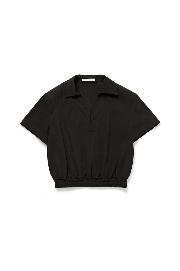 RENEJ - 블라우스 - Collar Banding Blouse