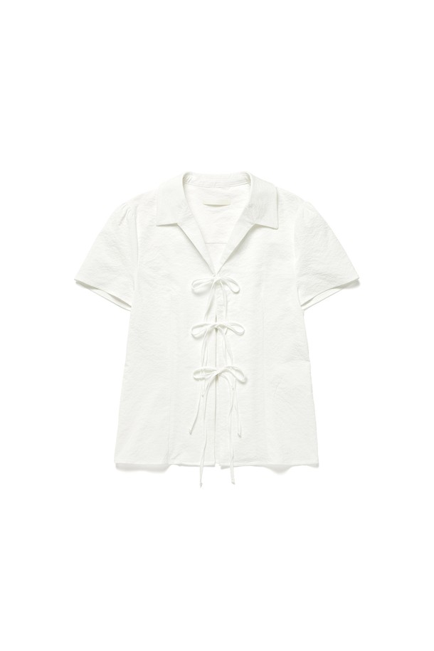 RENEJ - 블라우스 - Slim Line Ribbon Blouse