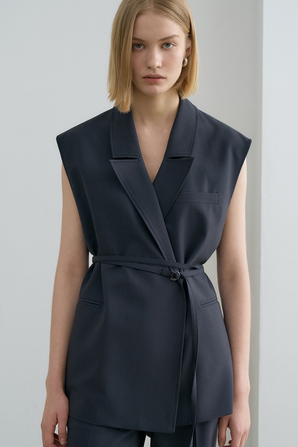 RENEJ - 베스트 - Belted Minimal Vest