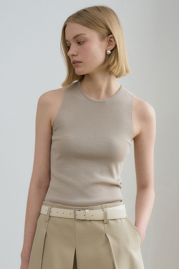 RENEJ - 민소매티셔츠 - Basic Sleeveless Knit