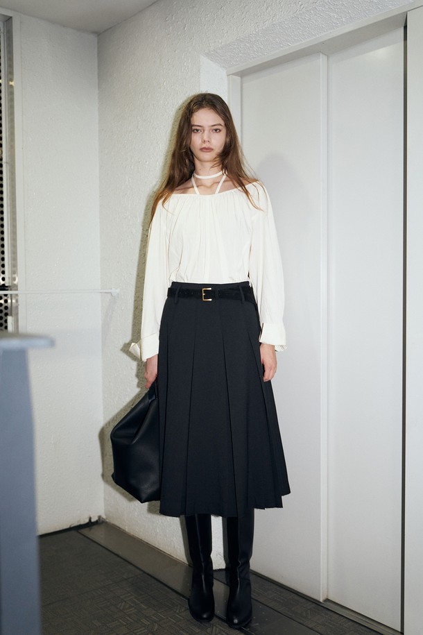 RENEJ - 롱스커트 - Burn Pleated Long Skirt