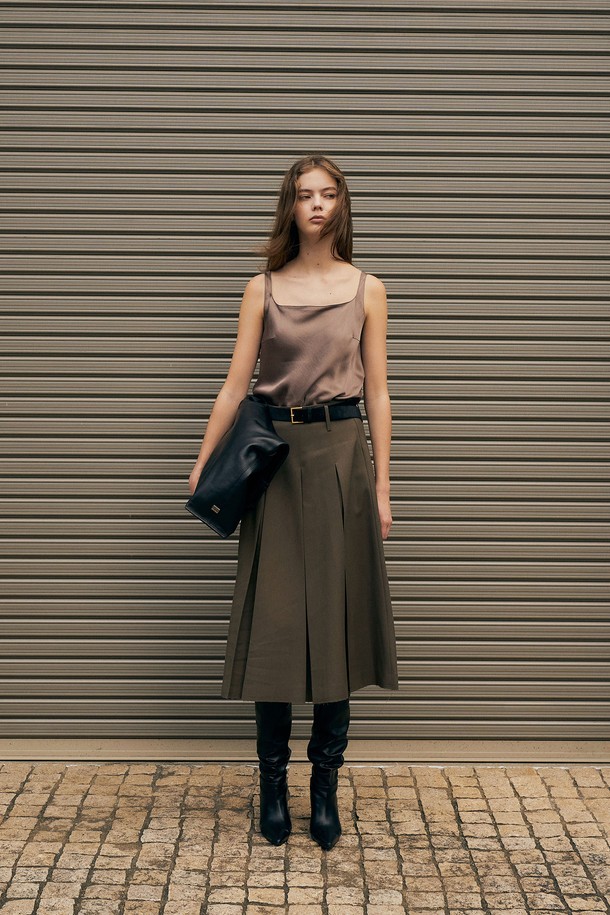 RENEJ - 롱스커트 - Burn Pleated Long Skirt