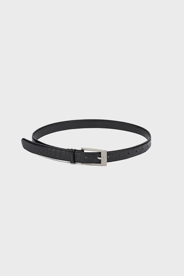 RENEJ - 벨트 - Wide Buckle Leather Belt