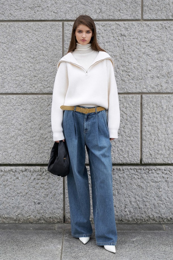 RENEJ - 데님 - RELL TWO TUCK DENIM PANTS