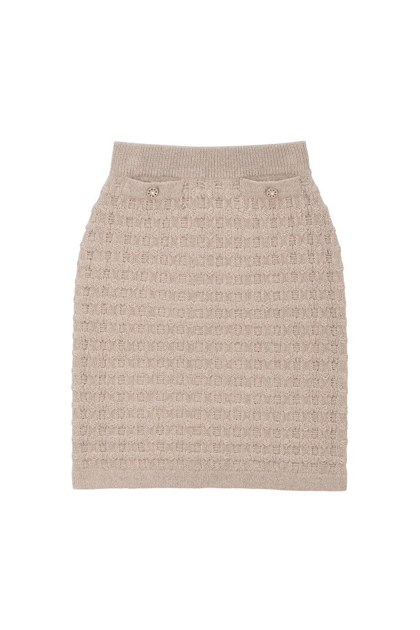 RENEJ - 미니스커트 - Tweed Midi Knit Skirt