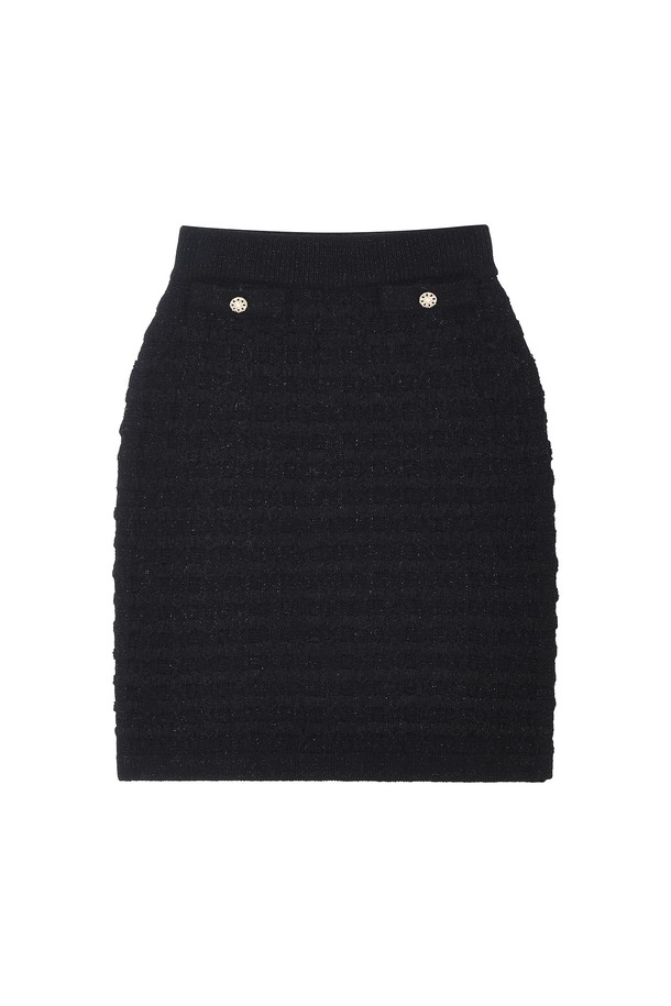 RENEJ - 미니스커트 - Tweed Midi Knit Skirt