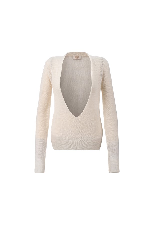 RENEJ - 스웨터 - Mohair plunge neck Knit