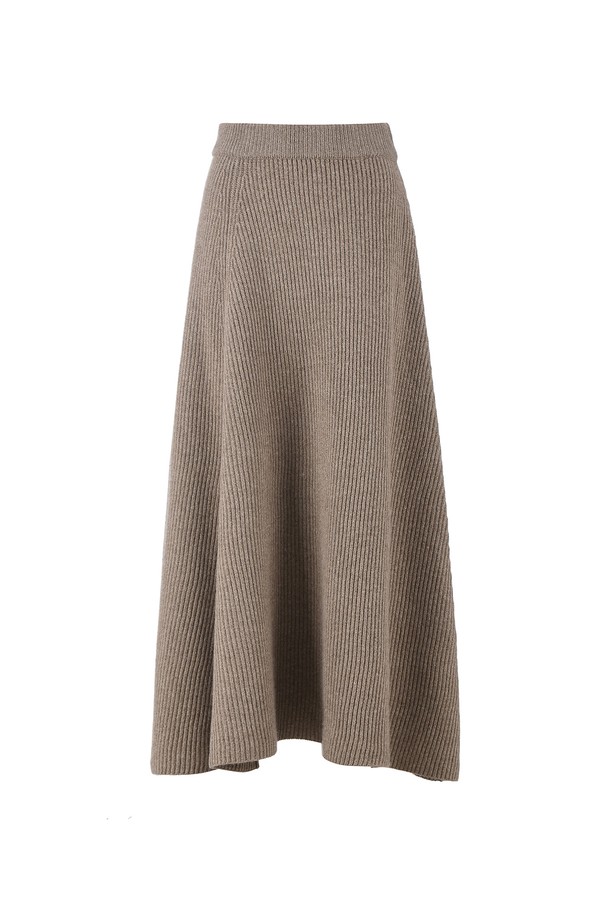 RENEJ - 미디스커트 - Air Wool Pleated Long Skirt